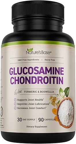 Nature's Base Glucosamina Condroitina MSM Colágeno - Suplemento para Apoyo Articular para Movilidad, Flexibilidad y Confort - con Cúrcuma, Boswellia