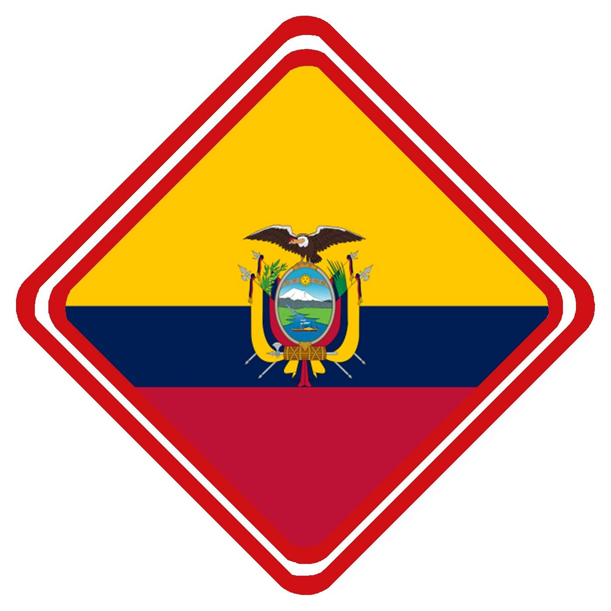 Personalisedjust4u Multicolour Ecuador South America Metal Car Window Sign Souvenir With Suckers