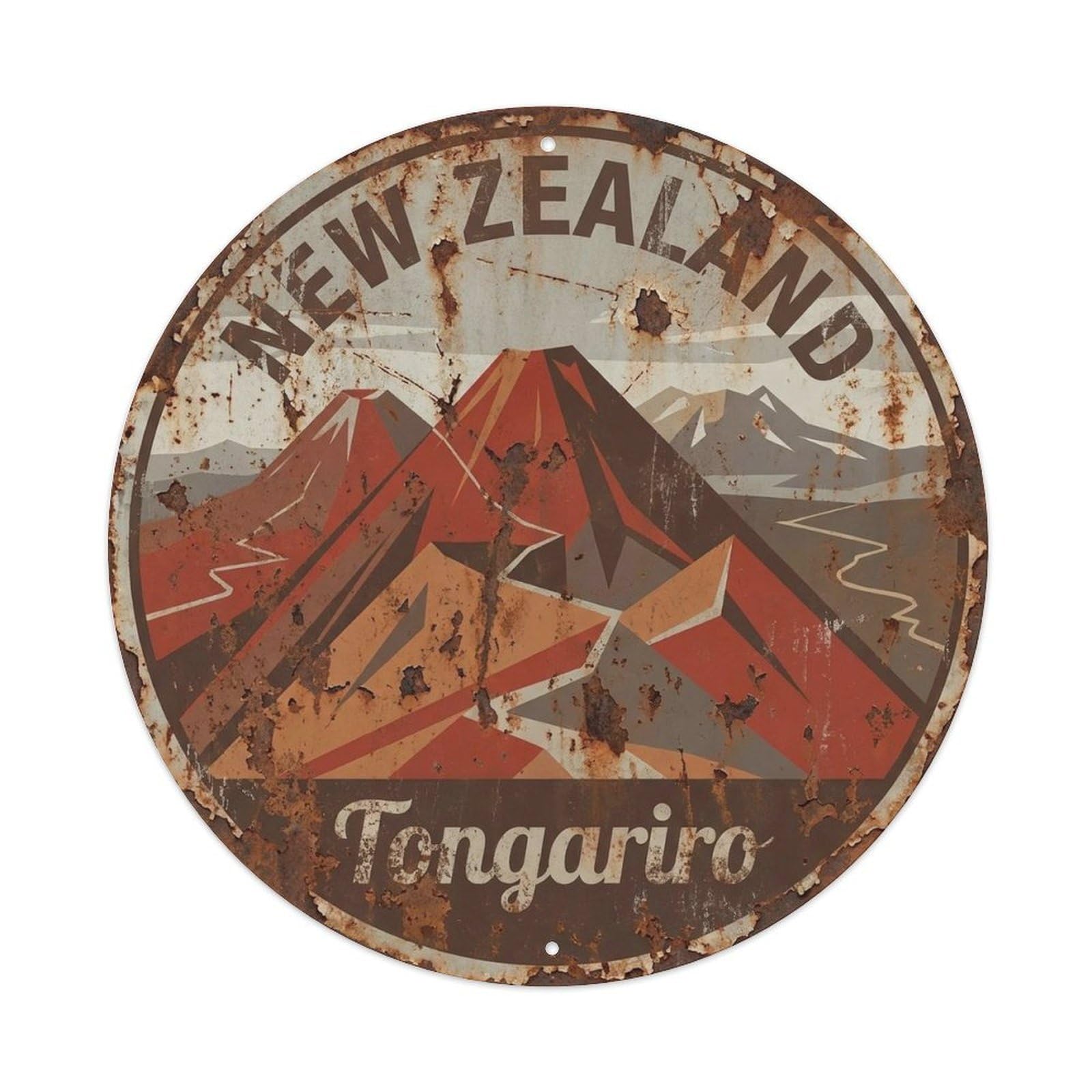 New Zealand Lake Travel Mountain Country Journey Metal Tin Sign