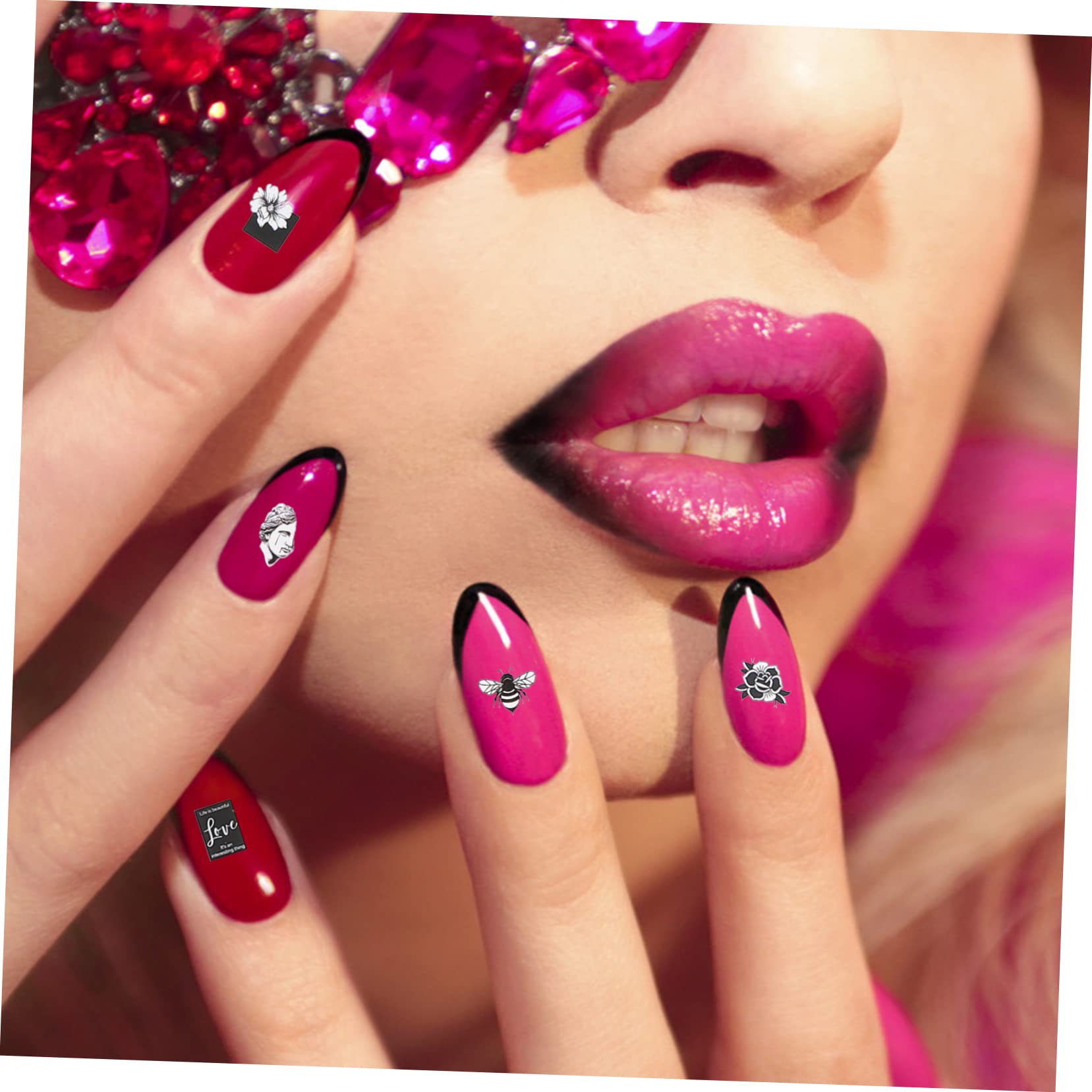 Healvian 50fogli Nail Art Stickers Fiori Eleganti Da Adesivi Per Unghie Autoadesivi Per Decorazioni Manicure Design Creativo Per Unghie e Artistiche Perfetti Per Doni e Decorazioni