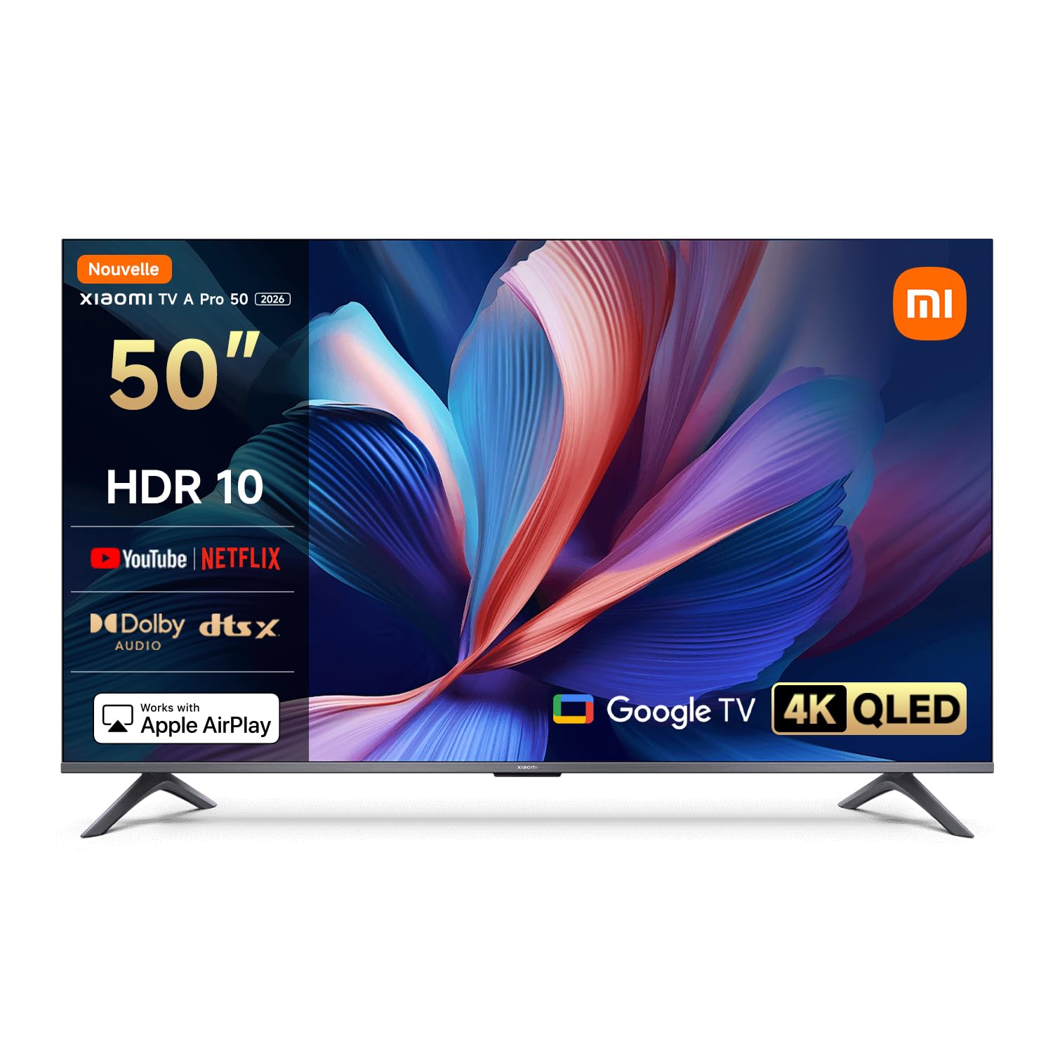 XIAOMI TV A Pro 50 127 cm 50 Pouces 4K UHD QLED Smart TV Google TV HDR10 Game Boost 120Hz MEMC 2Go+8Go