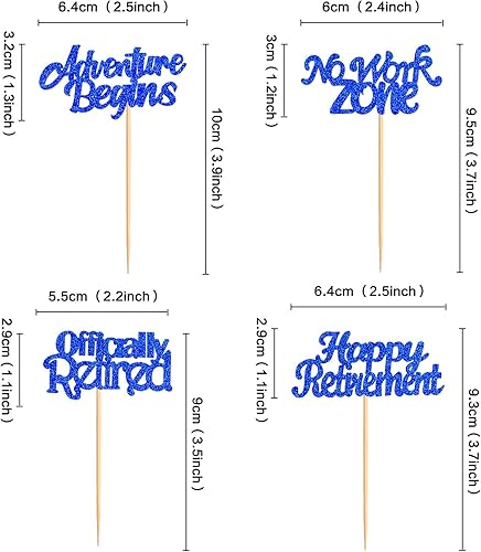 Miniatura 6 de Keaziu 24 adornos para cupcakes de jubilación oficialmente jubilados sin zona de trabajo, aventura comienza, selecciones de cupcakes, tema de