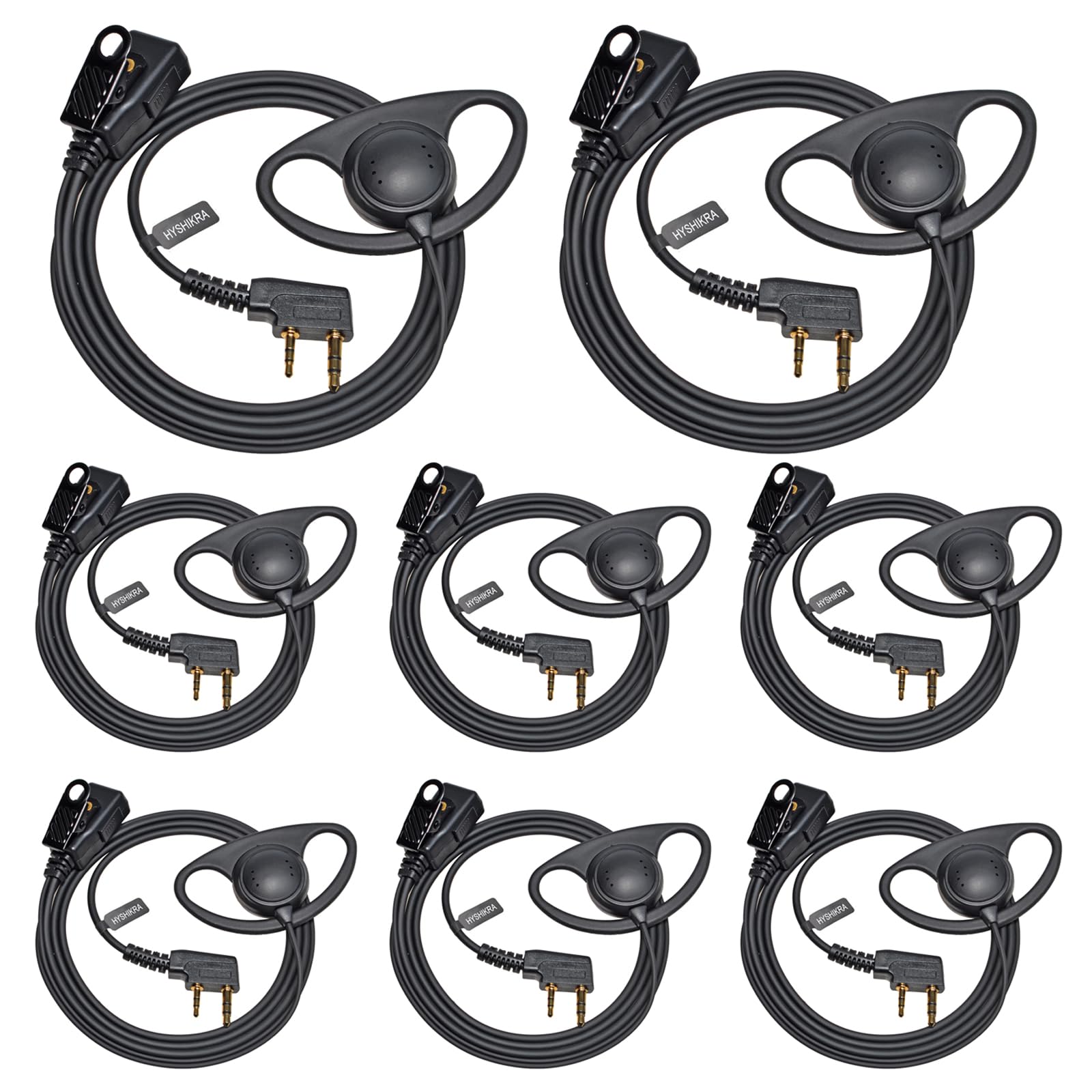 Walkie Talkie Auricular con micrófono, 2 Pines con PTT, Compatible con Kenwood eSnic Retevis Baofeng UV-5R Radio Ear Piece para guardaespaldas de Seguridad (Forma de G, 1 Piezas) — view 15
