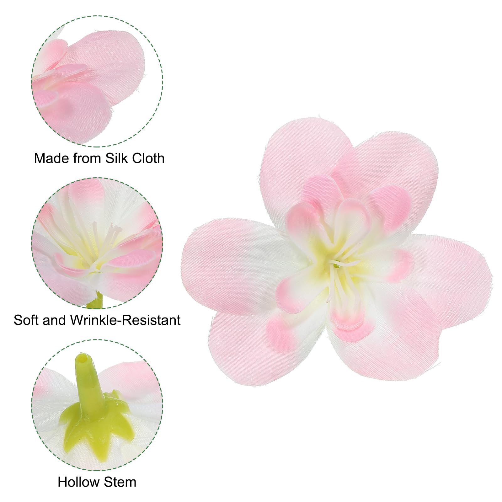 PATIKIL Artificial Orchid Petals, 24Pcs Faux Orchid Flower Head Fake Butterfly Flowers Crafts for Home Wedding Decoration Pink - Image 4