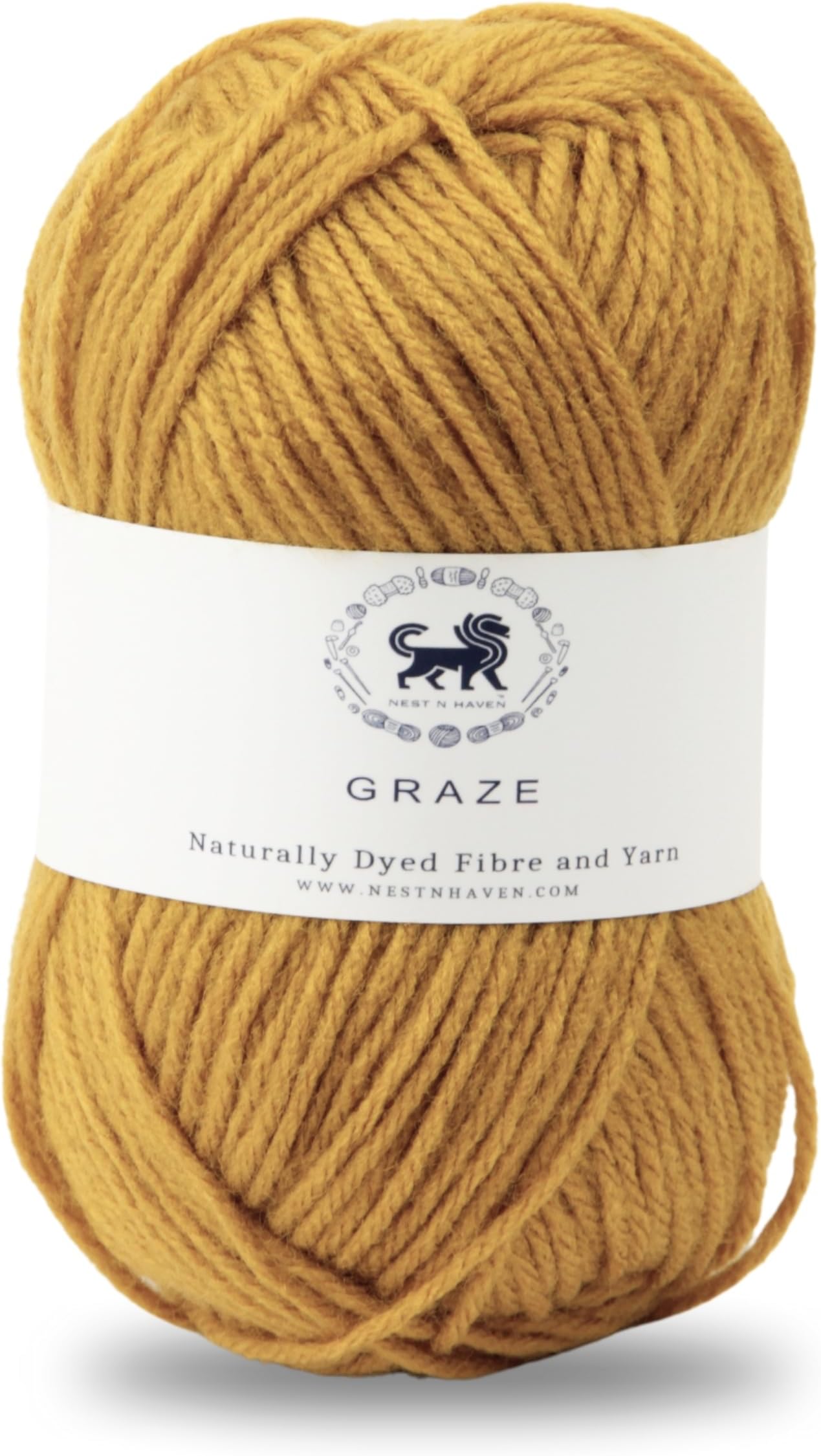 NESTNHAVEN Acrowools Graze Hand Knitting And Crochet Yarn. Pack Of 1 Ball - 100Gms. Shade No - Nnhg005 (Camel), Yellow