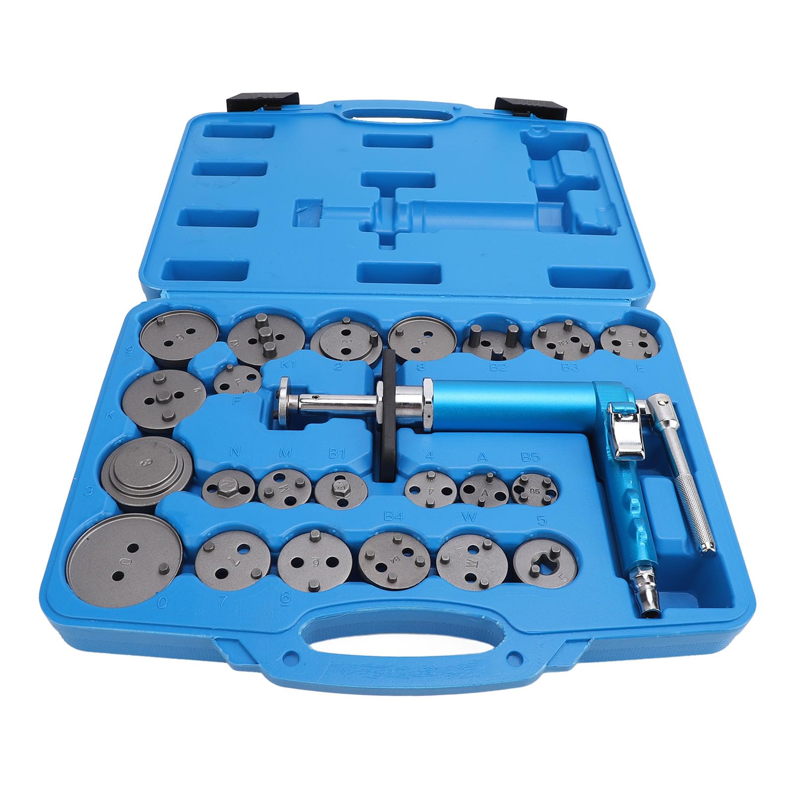 Dioche Rebobinado de Compresión, 24 Piezas, Herramienta de Pinza de Freno Neumática, Giratorio Profesional Universal, Juego de Herramientas de Retroceso de Pinza de Freno Motorizada, Kit Completo con