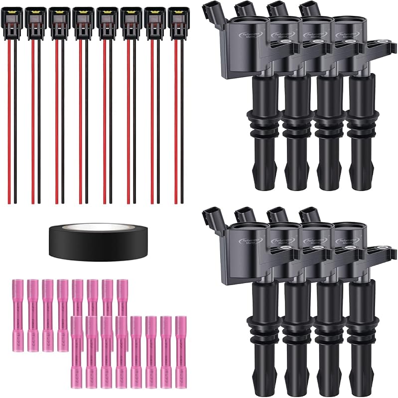 Kit com 8 Bobinas de Ignição com Conectores Pigtail Performance Master para Ford e Lincoln – 8 unidades