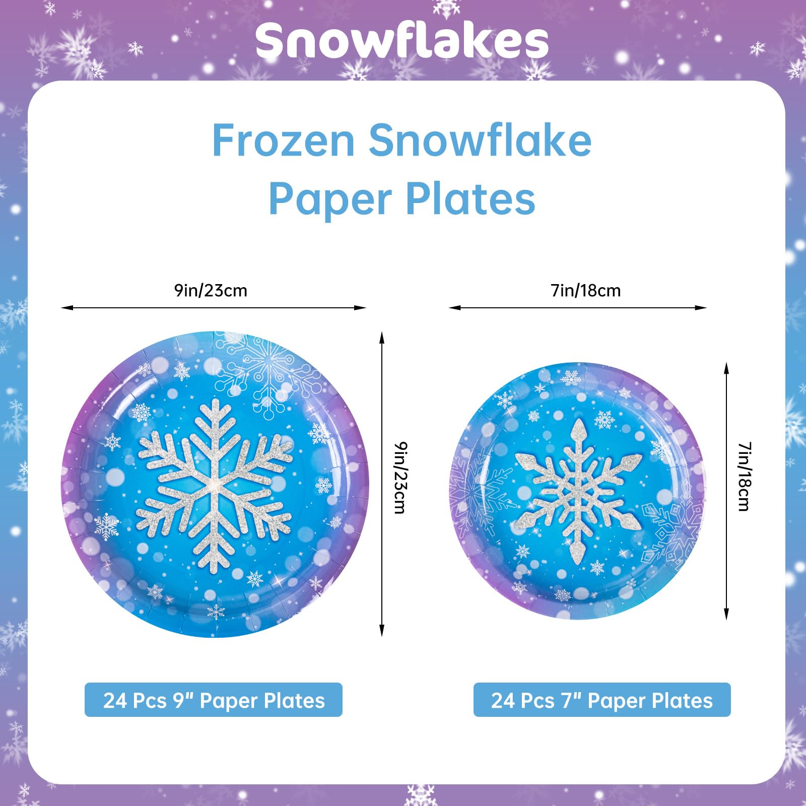 40Pcs Christmas Snowflake Tableware Set - 20 Plates & 20 Napkins For Winter Wonderland Party