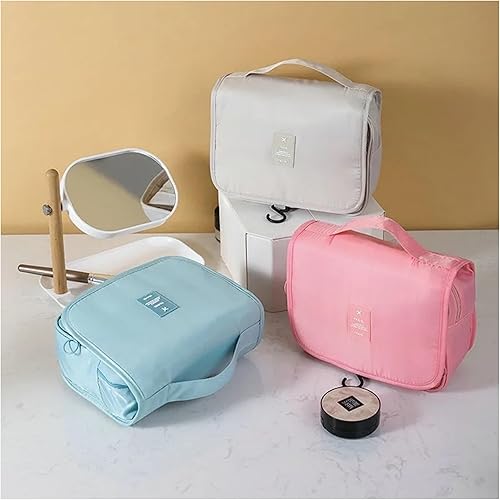 Miniatura 6 de Neceser de viaje  Pequeño organizador colgante de baño y cosméticos para hombres y mujeres  Bolsa de viaje para artículos de tocador, Rosado, Viajes