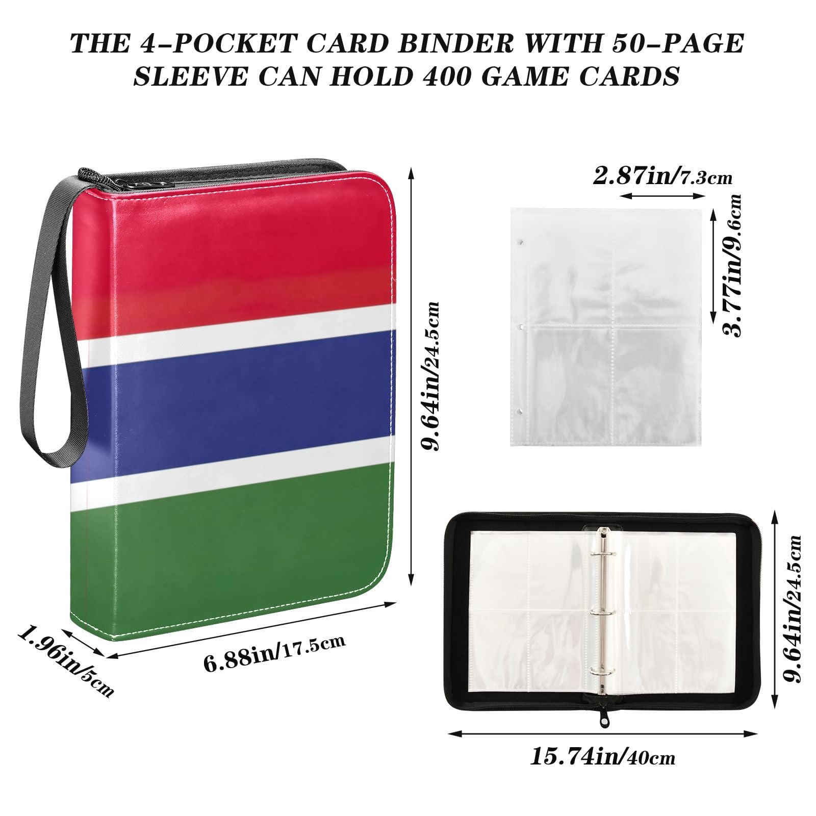 Amazon.com: Gambia National Flag Card Binders, 4 Pocket Card  Republic of The Gambia Flag Business Card Holder display picture 1