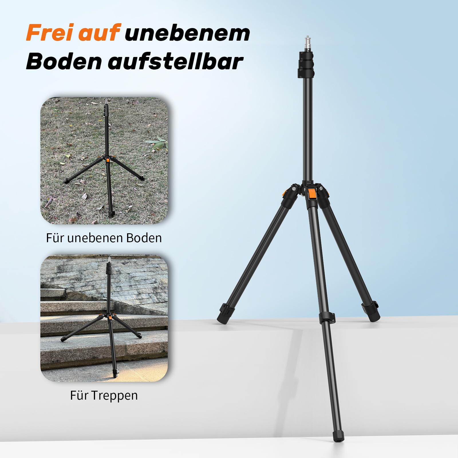 Lichtstativ mit Kugelkopf 210cm/83in Umkehrbares Tragbares Studio-Beleuchtungsstativ mit Tasche