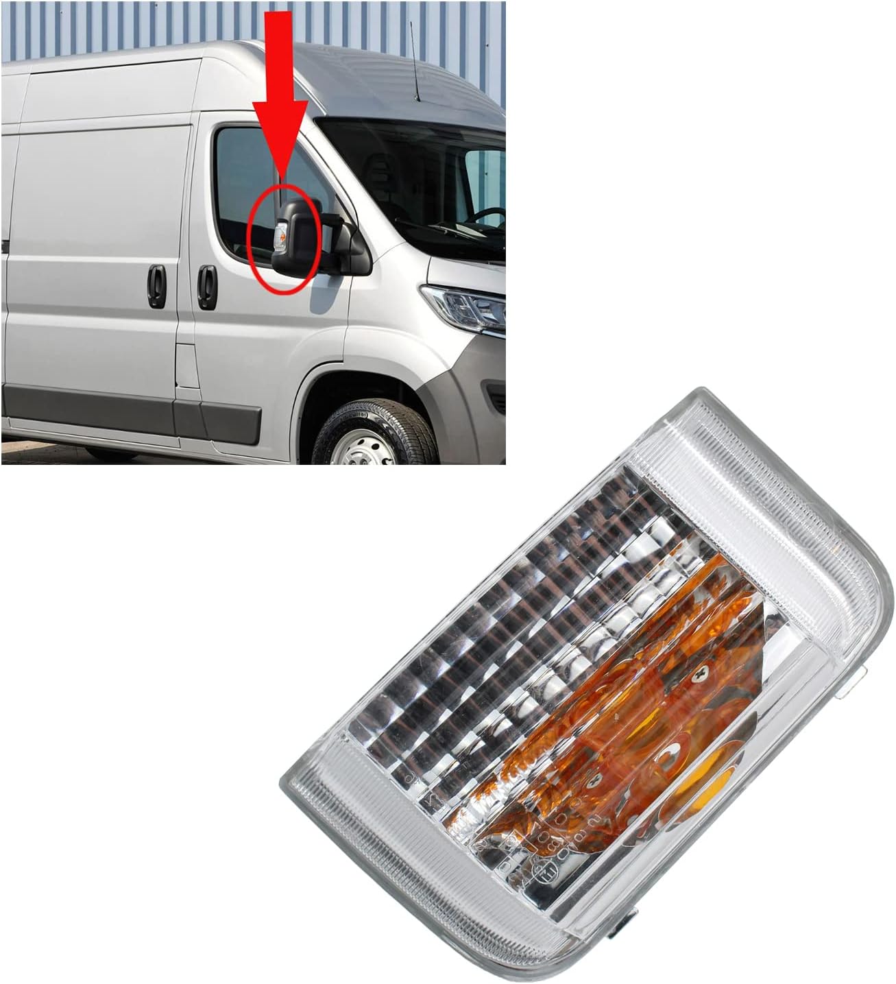 Door Wing Mirror Indicator Lens Clear Right Driver Side For Peugeot Boxer Fiat Ducato Citroen Relay 2006 Onwards 6325H1