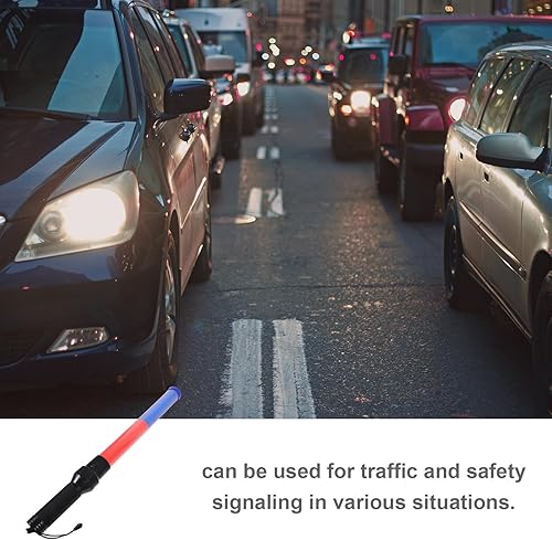 Miniatura 5 de Varita LED de control de tráfico rojo y azul luminosa para conciertos, estacionamiento, construcción, aeropuerto y visibilidad nocturna, ligera,
