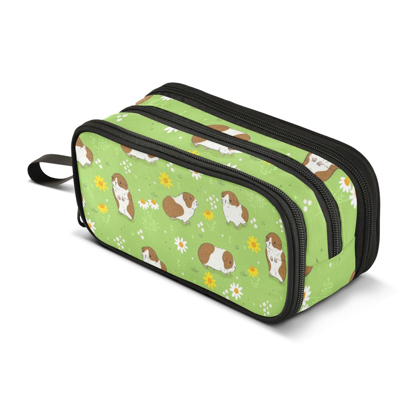Mnsruu Guinea Pigs Flower Meadows Pencil Case Boys Girls Pen Bag Large Capacity School Office Stationery Organizer Pencil Pouch Holder Zipper Kids Teens Adults — image 1