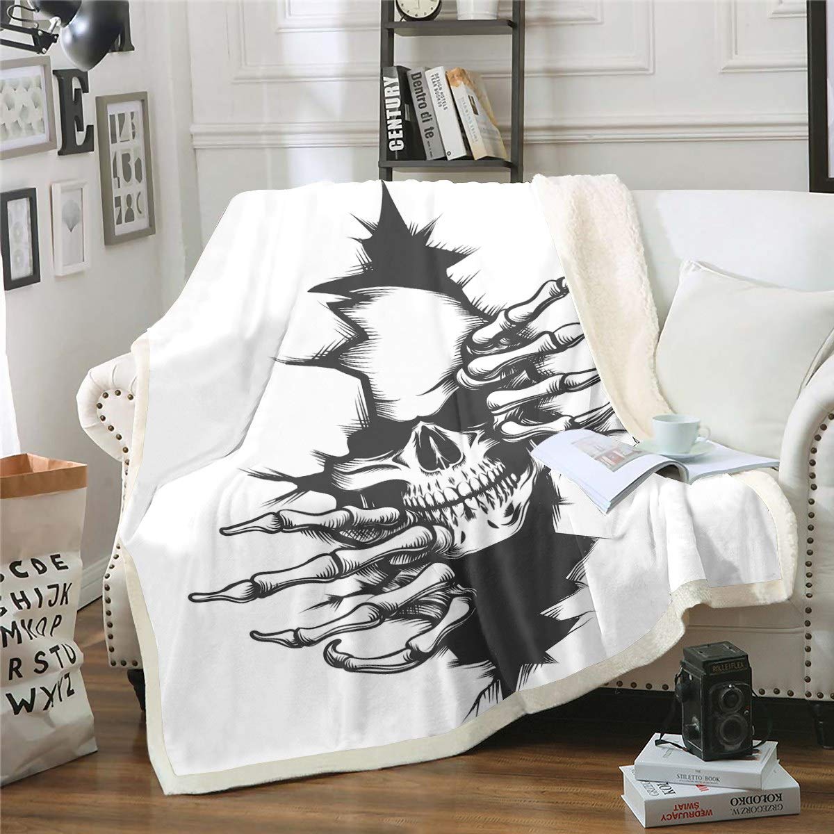 Halloween Decorazione Zucca Teschio con Lampada Led