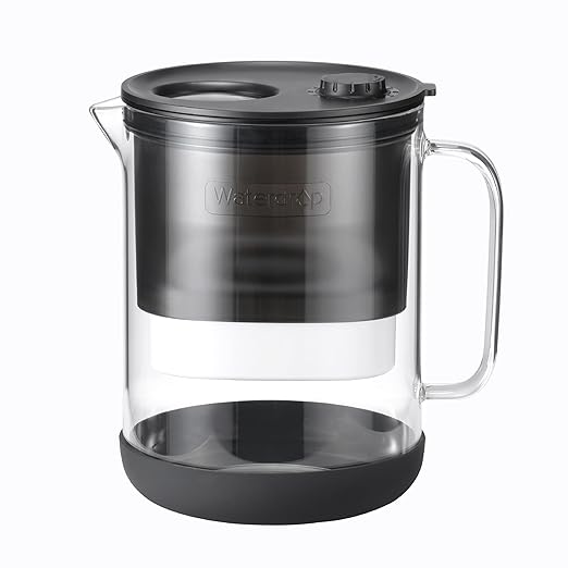 Waterdrop PT-72BL Glass Water Filter Pitcher, 7-Cup, Eco-Friendly, NSF/ANSI 53,