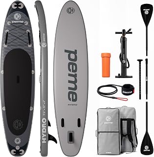 peme Stand Up Paddling Board SUP Paddle Standup Sub Surfbrett mit Zubehör Surfboard Paddelboot für Wassersport bis 150/166 kg Allround Paddleboard Supboard und Doppelpaddel – Hydro 320 350 cm