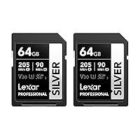 Lexar Scheda SD 64 GB SILVER 2 Pack, fino a 205 MB/s in Lettura
