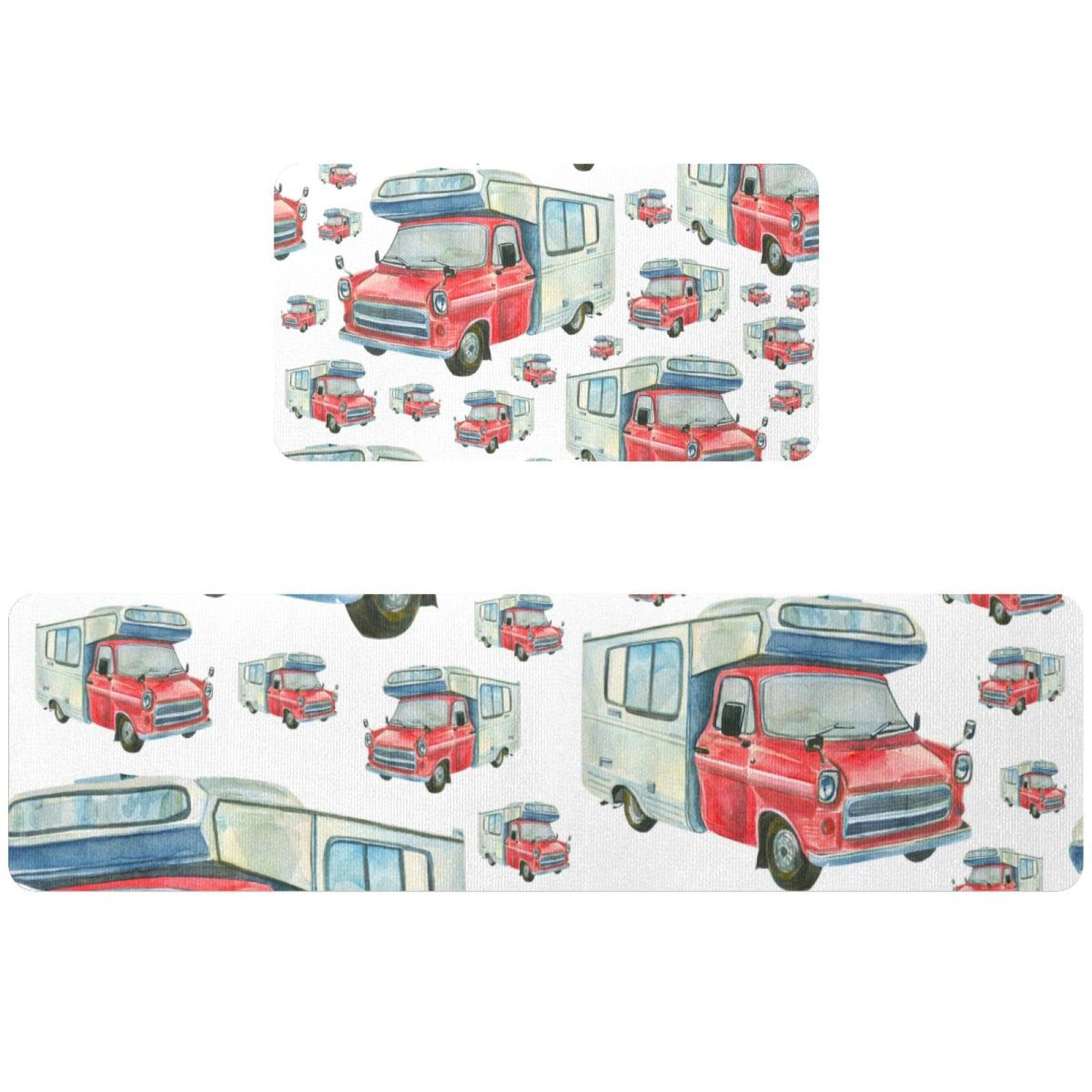 Tapis de cuisine lavables en machine avec dossier antidérapant Lot de 2 tapis