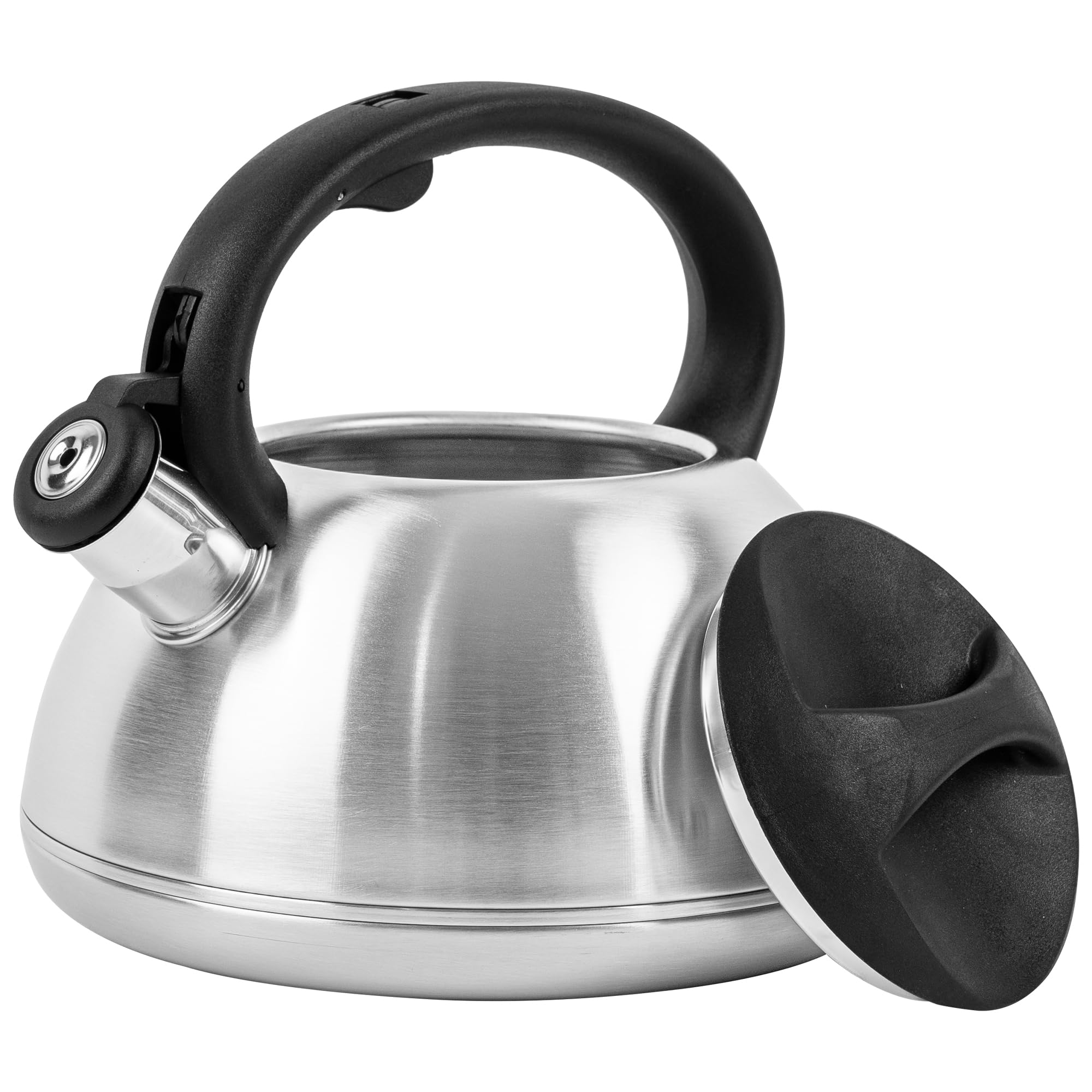 KARL HAUSMANN Bouilloire Induction 3L Inox avec Sifflante - Theiere Cuisine pour Plaque Gaz, Vitrocéramique et Électrique - Grande Capacité Eau Chaude avec Couvercle Amovible
