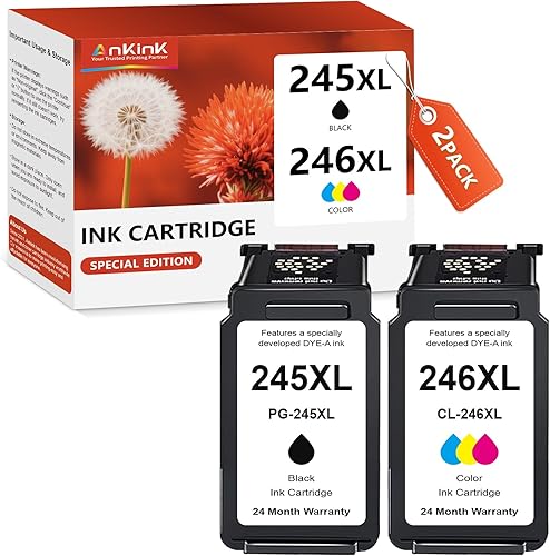 Cartucho de tinta color negro compatible 245XL 246XL para Canon 245 246 PG245 CL246 XL PG245XL CL246XL, impresoras MX490 TR4520 MG2522 TR4522 TR4500