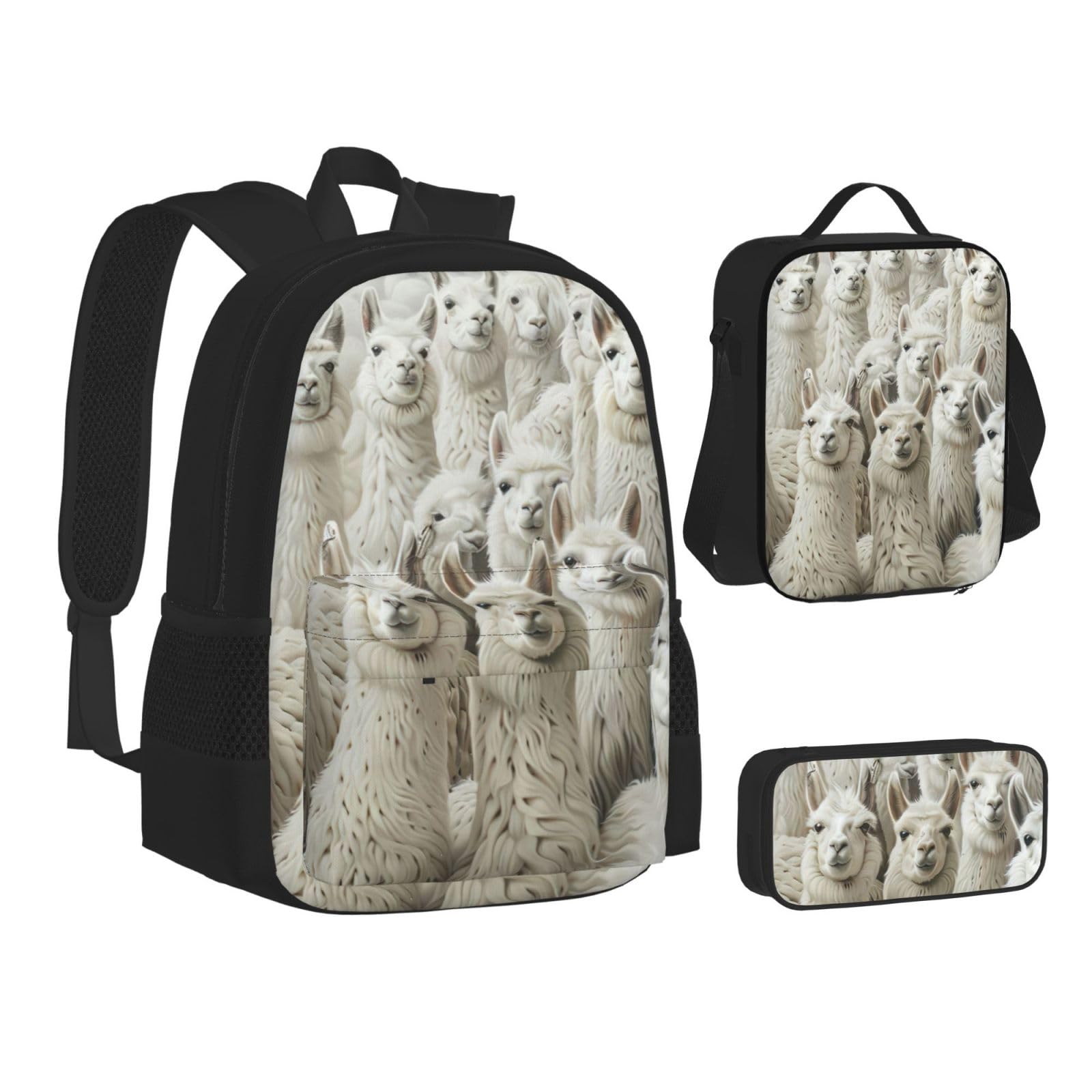 Zaino, borsa portapranzo, astuccio, set da 3 pezzi, per lavoro e