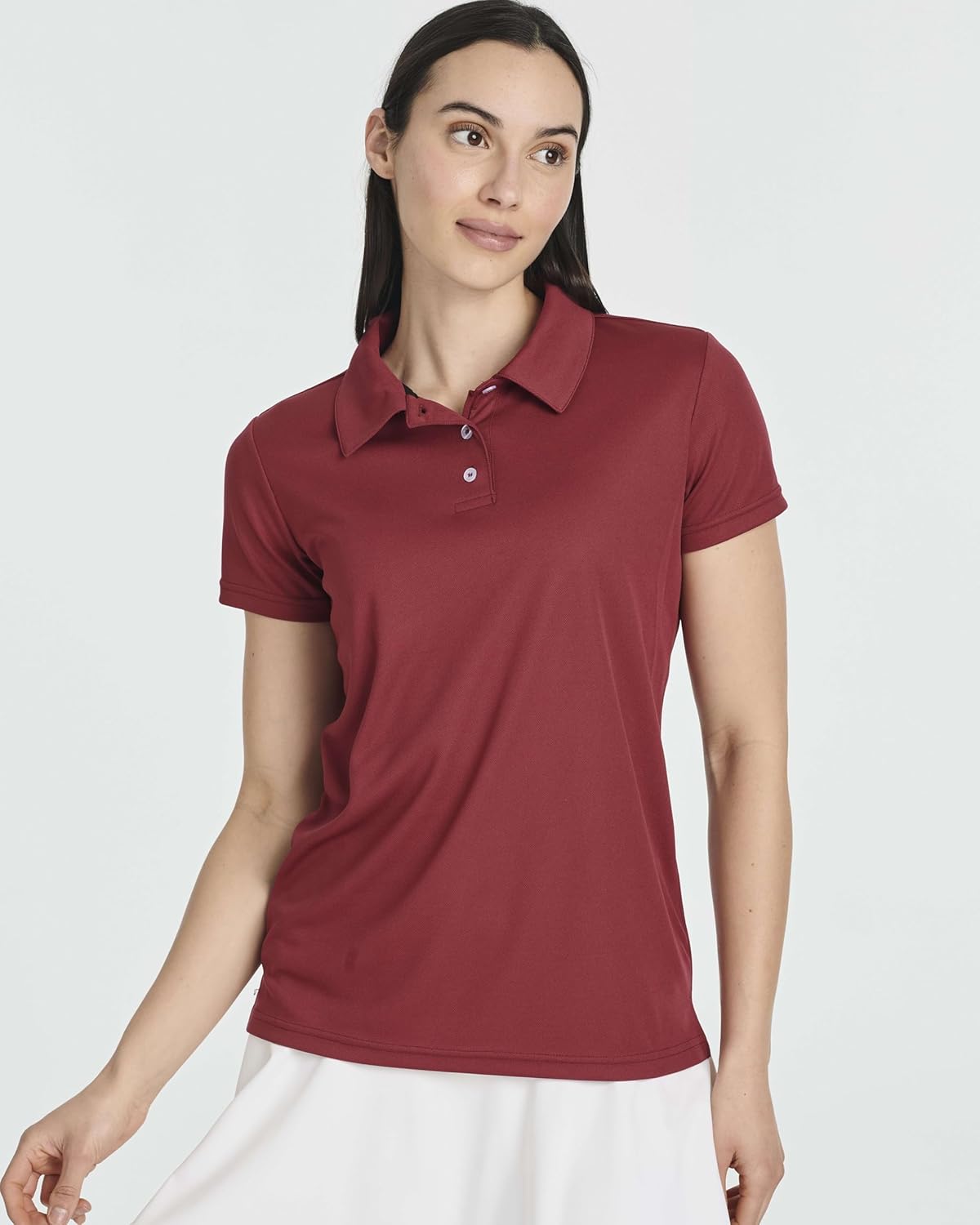 Real Essentials 3 Pack: Womens Short Sleeve Dry-Fit Performance Polo Shirt (Available in Plus) - Image 2