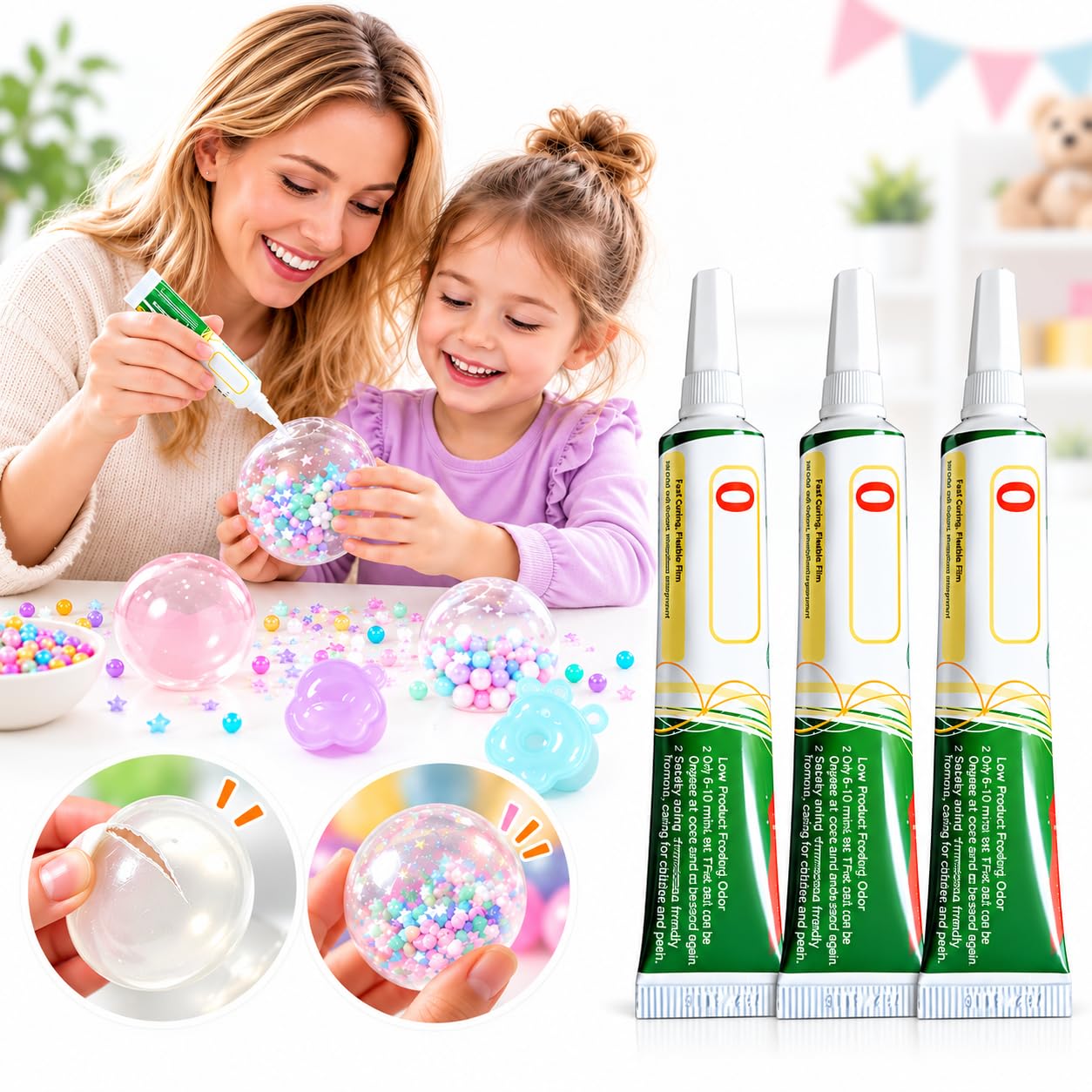 Squishies Glue Clear Silicone Adhesive Repair Kit for TPR TPE TPU Rubber