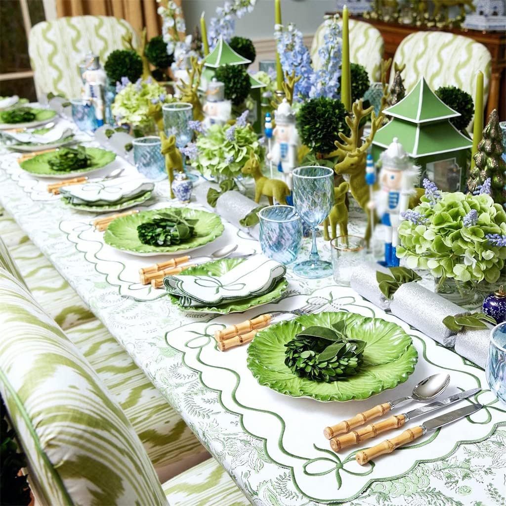 Linen Embroidered Placemats and Napkin Sets Table Decorations Festive Tablecloths Table Covers (Color : A, Size : 48 * 35cm) (A 48 * 35cm)