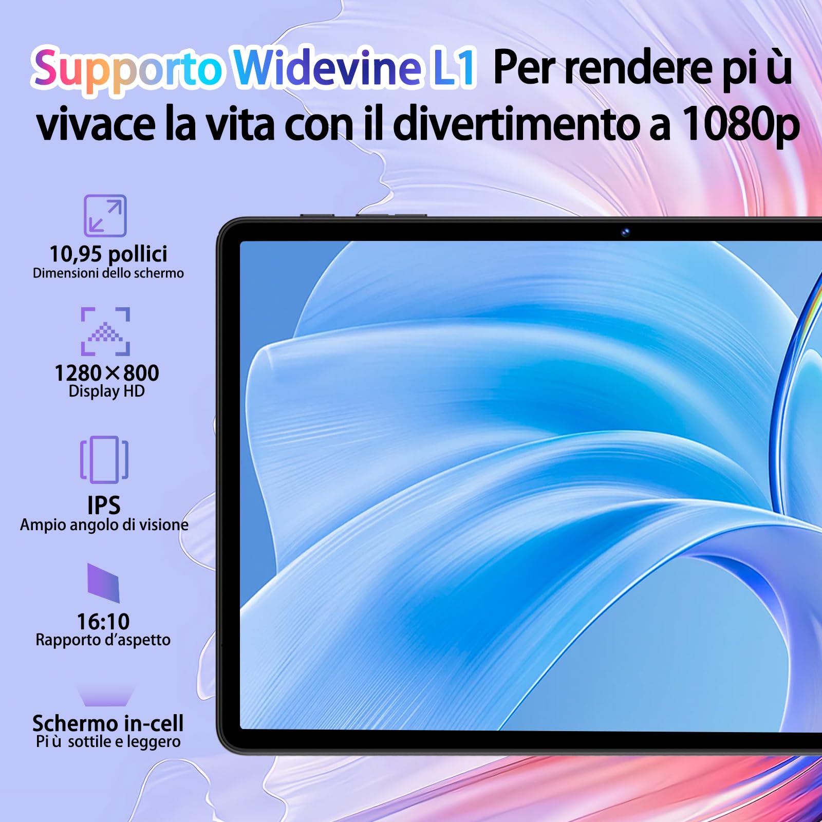 Tablet 11 Pollici Android 14 con 24GB RAM +256GB ROM (Espandibile Fino a 1 TB), Face ID, Widevine L1, Octa-Core 2.0 GHz, 5G Wi-Fi, GPS, 8000mAh, HD 1280 x 800 Incell IPS, Tablet con Custodia, Grigio