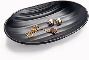 DN DECONATION Dekotablett Oval Harz - Schmucktablett Mit Füßen 24cm