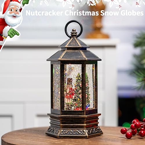 Miniatura 59 de Globo de nieve de Navidad, escena cardenal iluminada, linterna musical de agua de nieve, decoración navideña brillante y regalo para familiares