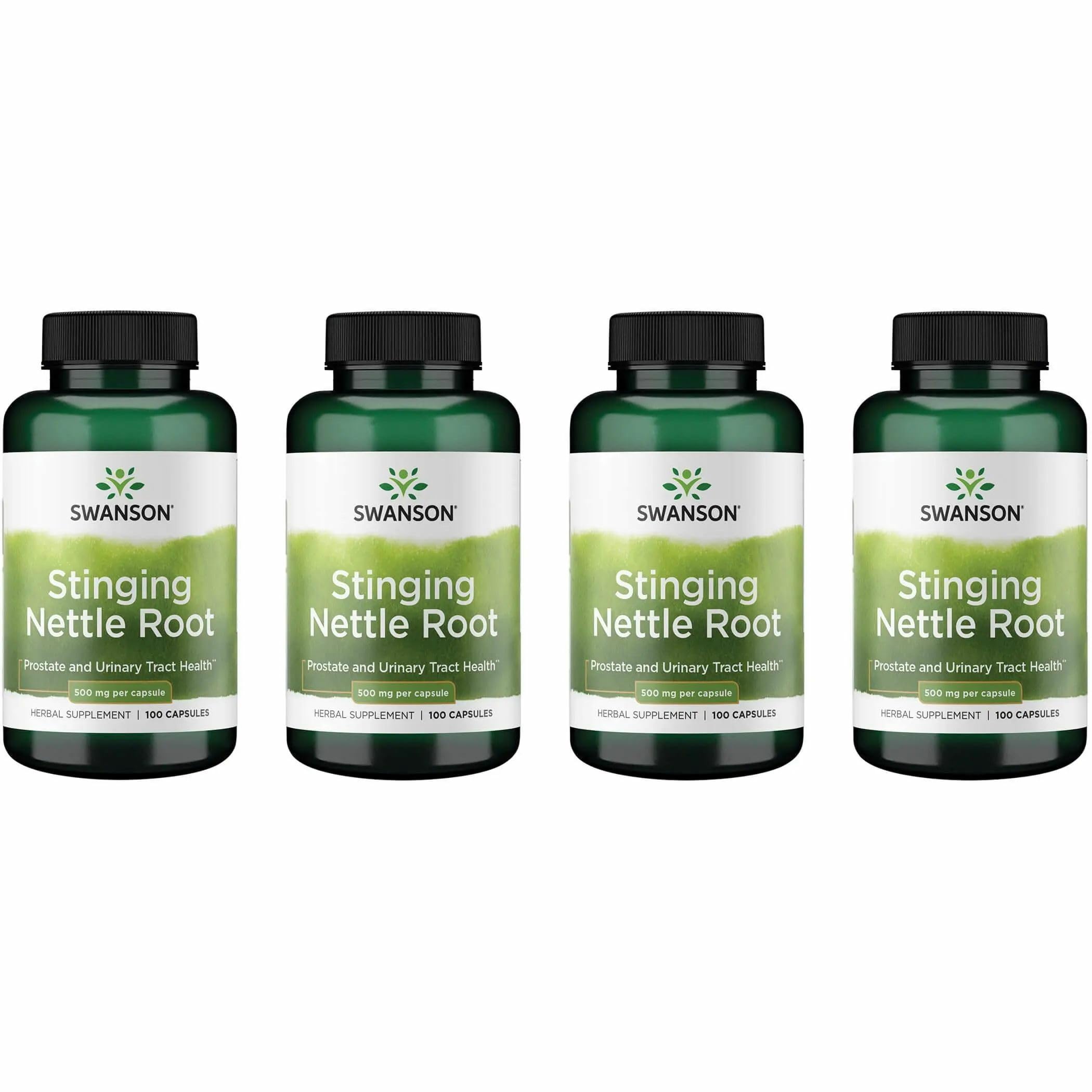 Swanson Stinging Nettle Root (Urtica Dioica), 500 mg, 100 Caps, 4 Pack 100 Count (Pack of 4)