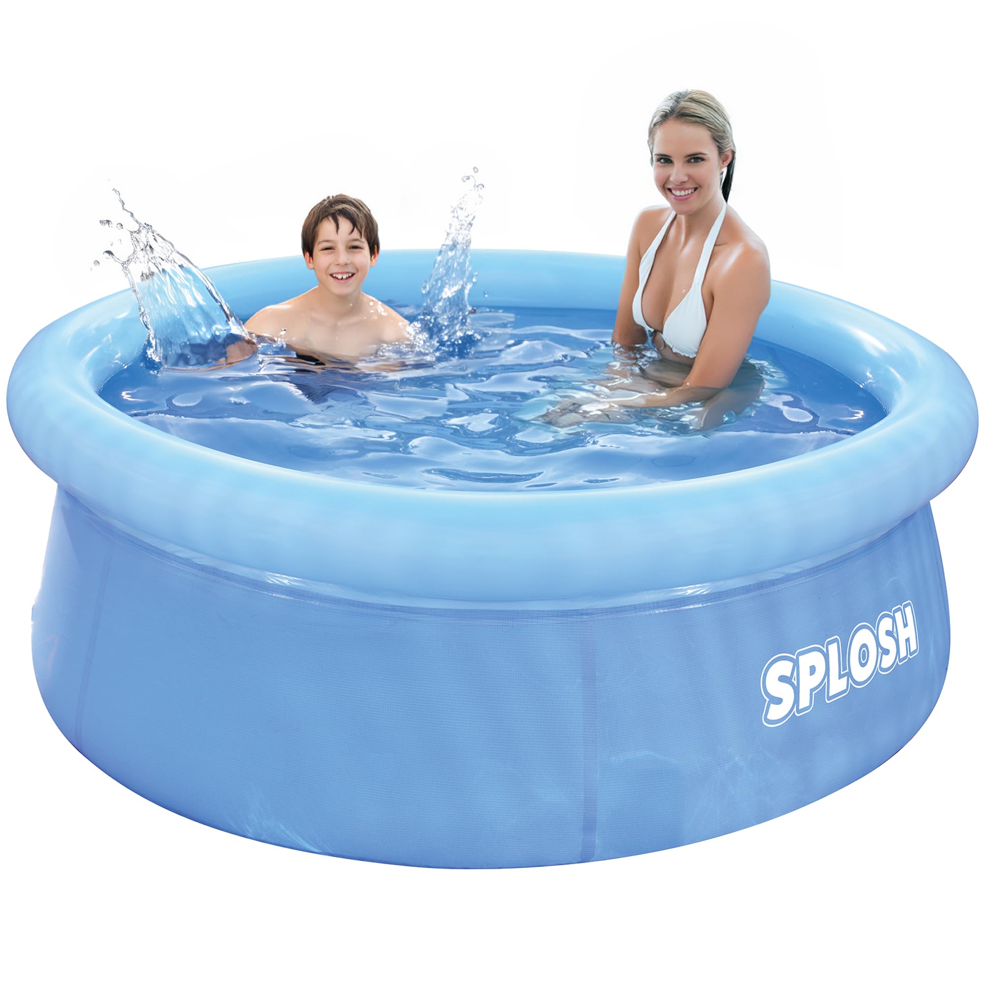 Splosh 6ft Easy Set Inflatable Family Swimming Pool - Fast Setup With Inflatable Top Ring - Large Outdoor Pool For Kids & Adults