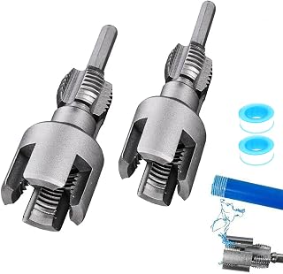 Integrated Internal & External Pipe Threading Tool, 2025 New Pipe Thread Cutting Tool, PVC Thread Maker Tool For Electric Drill, 1/2" (DN15) 3/4" (DN20) Pipe Sizes Rethreading Tool (1/2"+3/4")