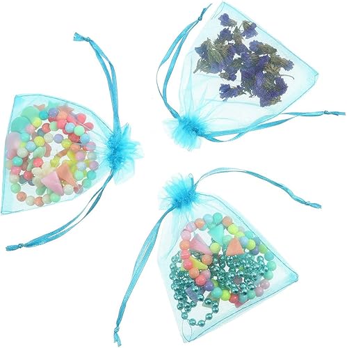 Miniatura 128 de Dealglad 100pcs Drawstring Organza bolsas de joyería caramelo para fiestas, casamientos, regalos Negro