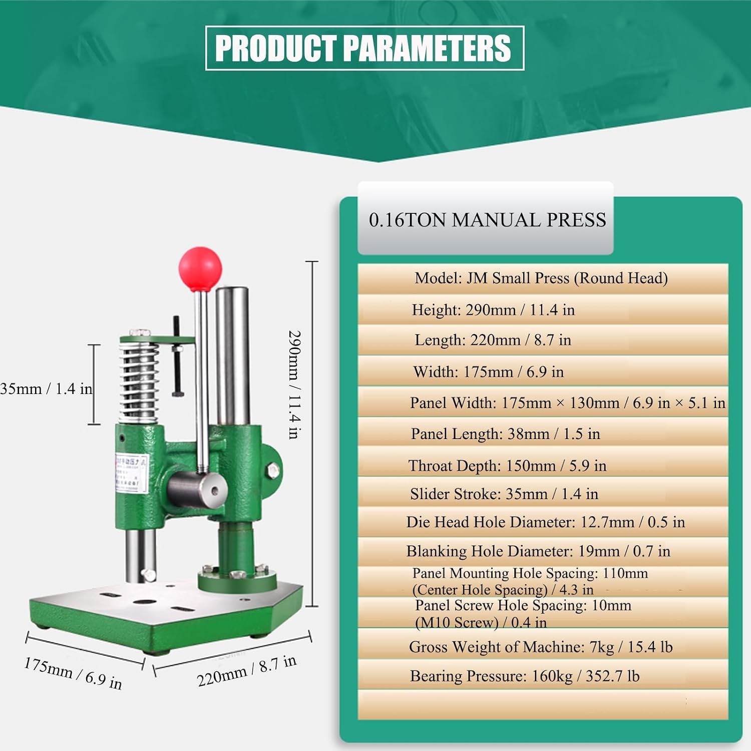 Leather Hole Puncher Hand Punching Machine Manual Press Puncher Punch Tools for Punching Stamping Embossing and Inlaying Ideal for Crafts and DIY Projects