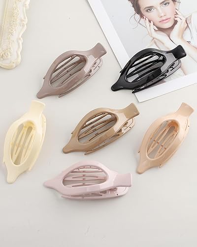 Miniatura 97 de Pinzas para el cabello French Concord, 6 pinzas para el cabello planas deslizantes laterales para volumen, agarre fuerte, agarre antideslizante