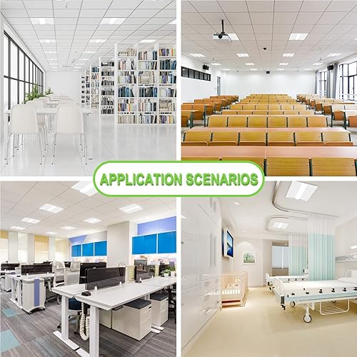 Miniatura 6 de Cortelco Luz LED de panel plano 2x4, accesorio de iluminación de techo, panel de luz LED, 3000K3500K4000K5000K CCT seleccionable,