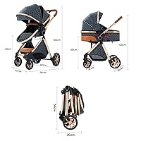 Vista 6 de 2 in 1 Baby Stroller, Convertible Pram, Reversible Standard Stroller, Portable Baby Buggy, Infant Carriage, Foldable High Landscape Pushchair for