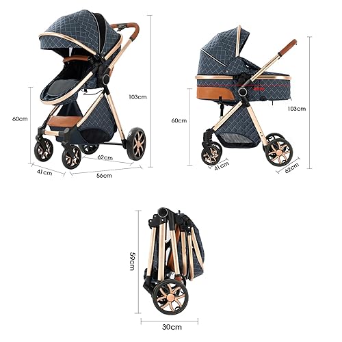 Miniatura 6 de Cochecito de bebé 2 en 1, cochecito convertible, cochecito estándar reversible, cochecito de bebé portátil, cochecito de bebé, cochecito plegable