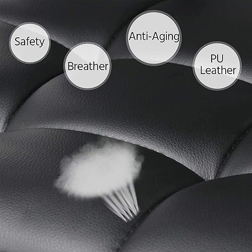 Miniatura 9 de Glitzhome Mid Century - Juego de 2 taburetes de bar ajustables de cuero giratorio vintage con respaldo y reposapiés, taburetes de bar modernos de