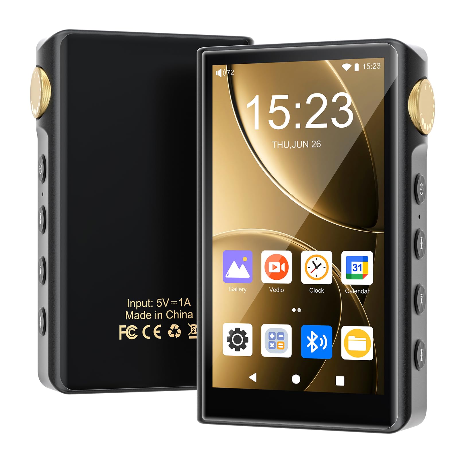 96GB HiFi MP3 Player with Bluetooth and WiFi, ZAQE Android 12 Hi-Res Music Player, Lossless DSD DAC Flac, High Resolution Music Player with 64 GB Memory Card, Supports up to 512GB