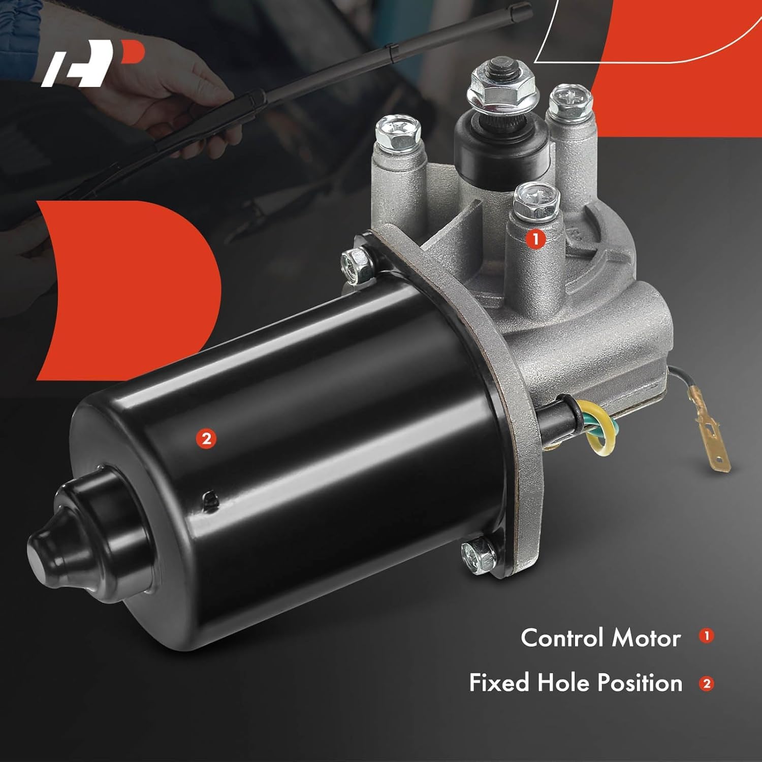 A-Premium Front Windshield Wiper Motor Compatible with Dodge Ram 1500 1998-2002, Ram 2500 3500 2000-2002, 4-Pin, 3.7L/3.9L/4.7L/5.2L/5.9L/8.0L