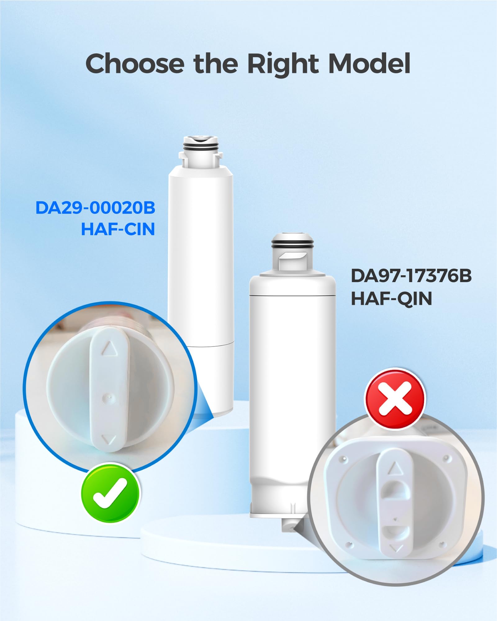 Maxblue MB-F27 Filtre à Eau pour Réfrigérateur, Compatible avec Samsung® DA29-00020B, HAF-CIN EXP DA29-00020A DA29-00019A DA97-08006 DA97-08043ABC, Kenmore46-9101, REFSVC AP5271937, HDX-FMS-2 (3)