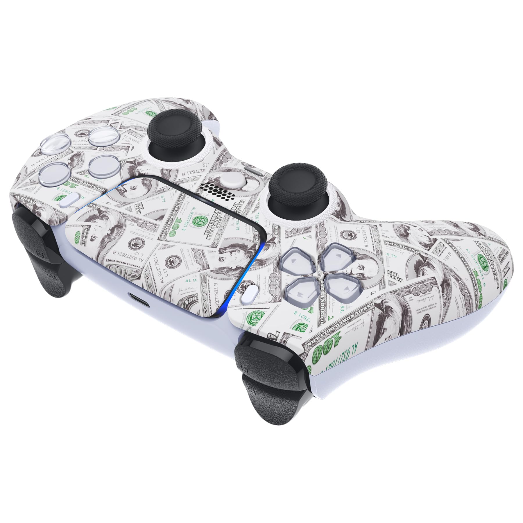 eXtremeRate Luna Cover Ricambio per ps5 Controller,Custodia Copertura Frontale Scocca Shell Ridisegnato&Touchpad&Anelli Compatibile con ps5 Joystick BDM 010/020/030/040/050-Soldi