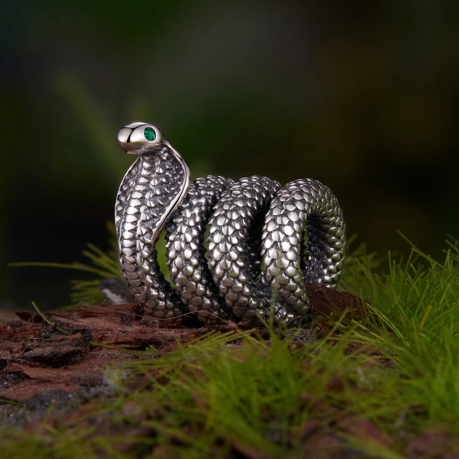 Fascino Serpente, Accessorio in Argento Sterling 925, Compatibile con Braccialetto 3mm-4,5mm