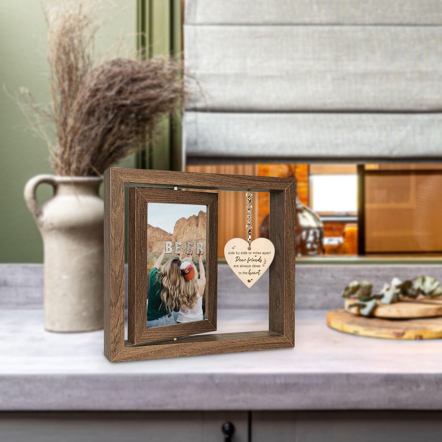 EYITUPC Side by Side or Miles Apart - Dear Friends Are Always Close to the Heart Best Friend Picture Frame Gifts for Long-Distance Friendships Gifts for Women, BFF, Bestfriend, Besties
