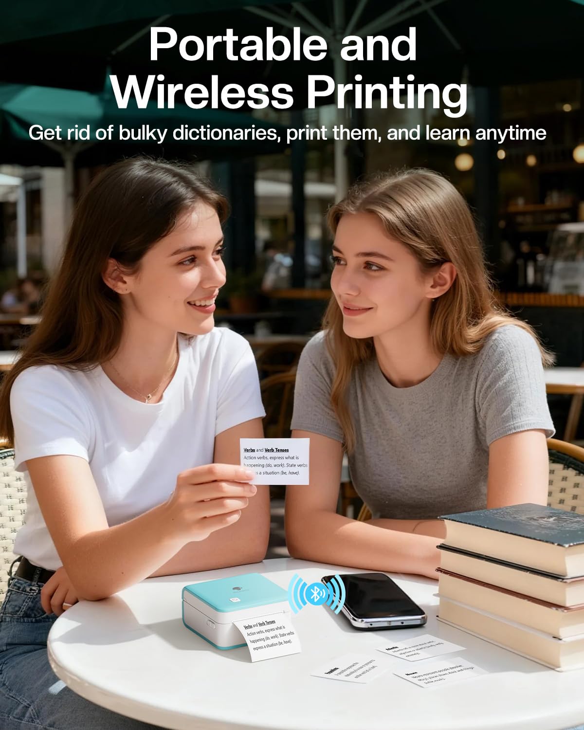 Phomemo P2S Mini Stampante Termica Portatile 300 dpi Bluetooth con 3 Rotoli di Carta per Smartphone Foto Adesivi