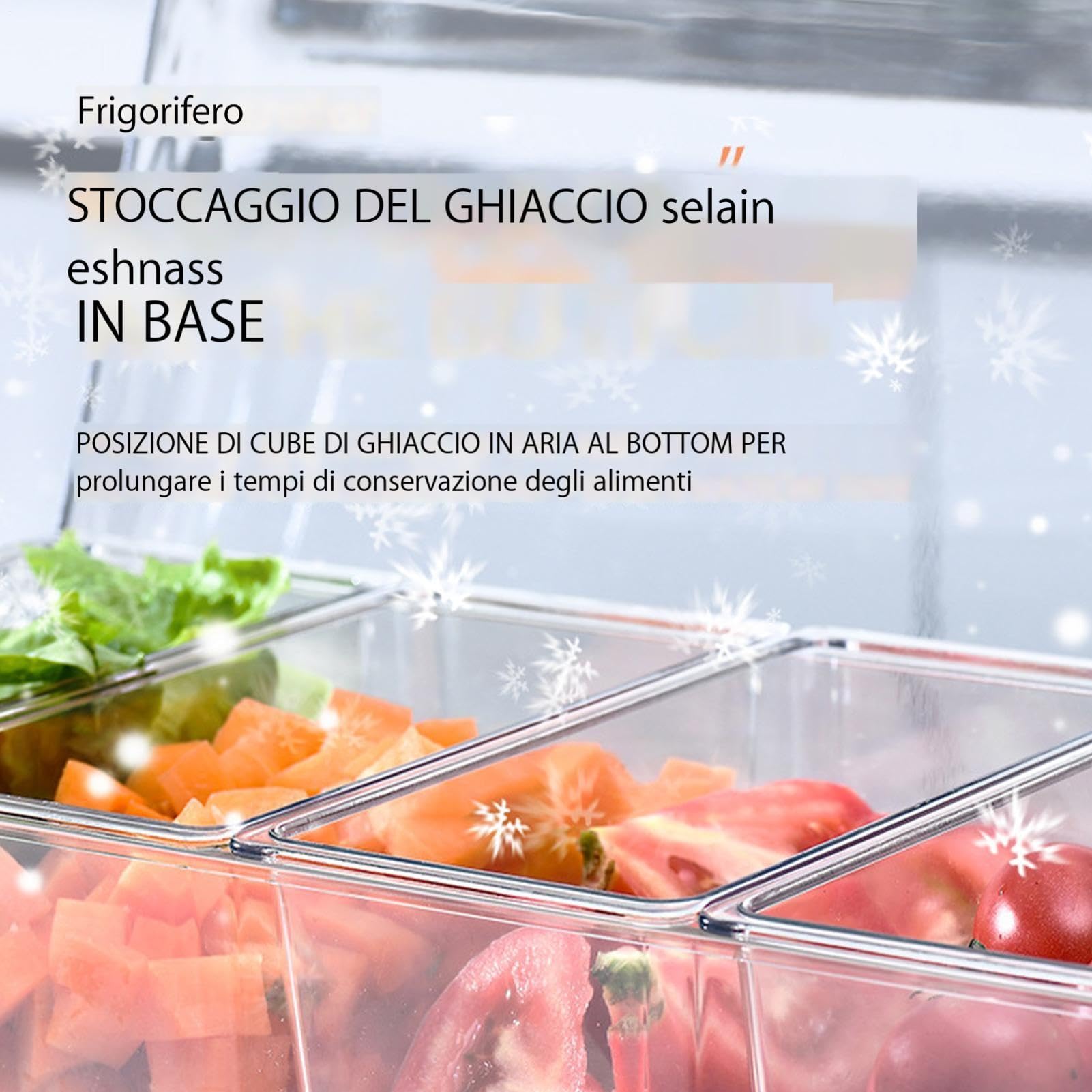 Servidor de condimentos refrigerados - Bandeja de almacenamiento refrigerado con hielo de 19 pulgadas con 5 compartimentos | Bandeja de servir desmontable de PP transparente, servidor de condimentos